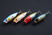 4X 8cm Popper Poppers Fishing Lure Lures Surface Tackle Fresh Saltwater - Outbackers