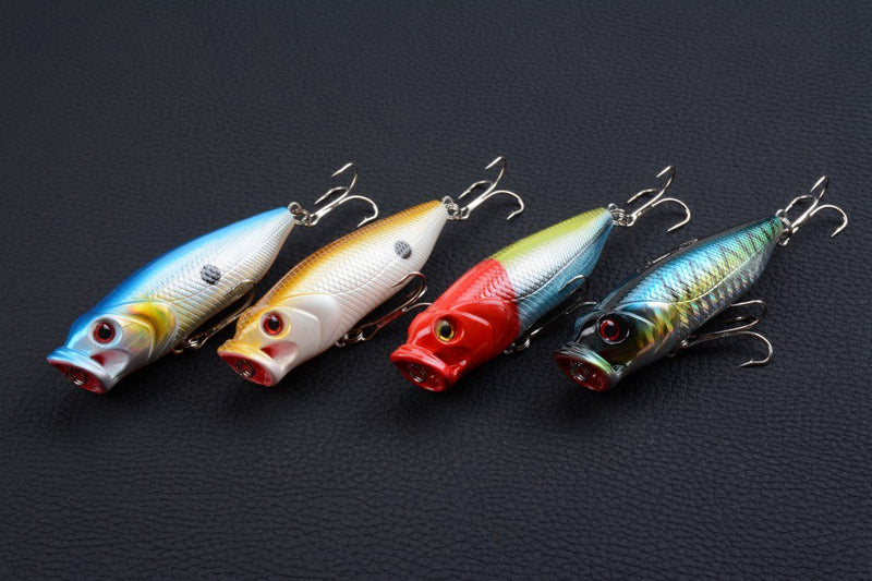 4X 8cm Popper Poppers Fishing Lure Lures Surface Tackle Fresh Saltwater - Outbackers