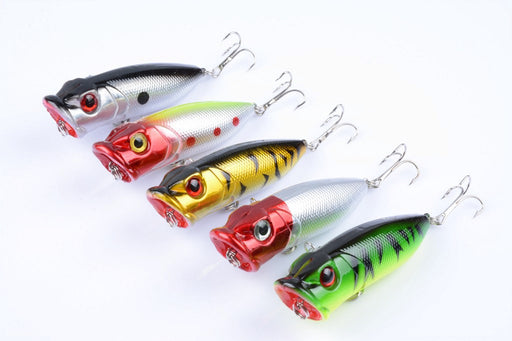 5X 6.5cm Popper Poppers Fishing Lure Lures Surface Tackle Fresh Saltwater - Outbackers