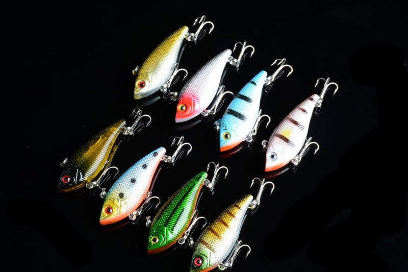 8x 5cm Vib Bait Fishing Lure Lures Hook Tackle Saltwater - Outbackers