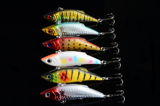 6x 8cm Vib Bait Fishing Lure Lures Hook Tackle Saltwater - Outbackers