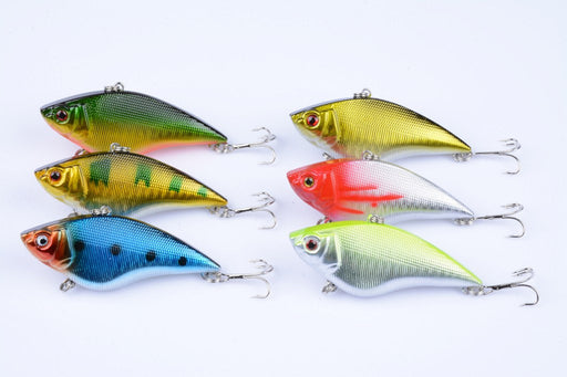 6x 7cm Vib Bait Fishing Lure Lures Hook Tackle Saltwater - Outbackers