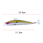 8x Popper Minnow 11.2cm Fishing Lure Lures Surface Tackle Fresh Saltwater - Outbackers