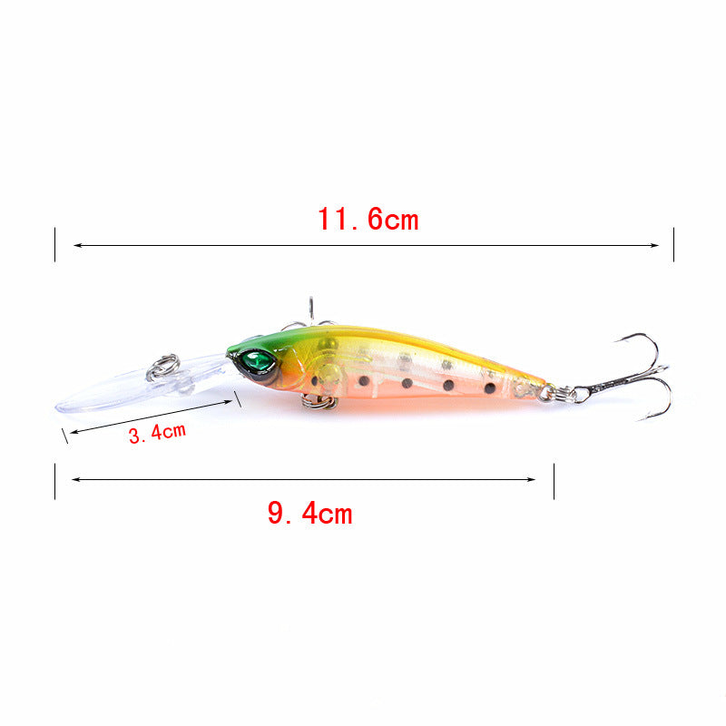 6x Popper Minnow 9.4cm Fishing Lure Lures Surface Tackle Fresh Saltwater - Outbackers