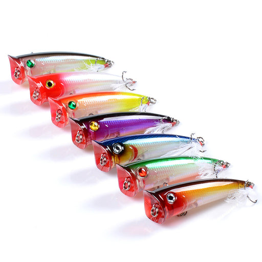 7x Popper Minnow 7.8cm Fishing Lure Lures Surface Tackle Fresh Saltwater - Outbackers