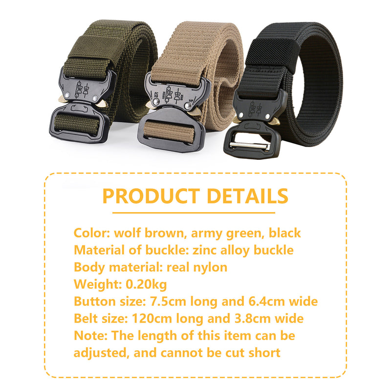 Mountgear Multifunctional Men's Outdoor Tactical Belt Outside Military Training Belt Green - Outbackers
