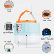 Mountgear Solar Camping Light LED USB Rechargeable Tent Lamp Waterproof Outdoor Lantern - Outbackers