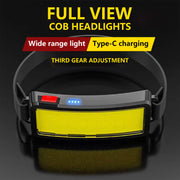 Mountgear Waterproof COB LED Motion Sensor Outdoor USB Rechargeable Headlamp Black - Outbackers