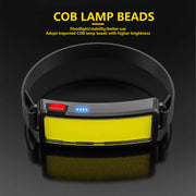 Mountgear Waterproof COB LED Motion Sensor Outdoor USB Rechargeable Headlamp Black - Outbackers