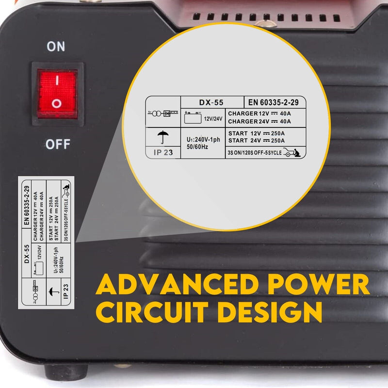 2IN1 Car Battery Charger Jump Starter 12V 24V 40A ATV Boat Tractor - Outbackers