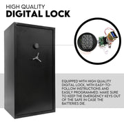 25 Gun Safe Firearm Rifle Storage Lock box Steel Cabinet Heavy Duty Locker - Outbackers