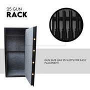25 Gun Safe Firearm Rifle Storage Lock box Steel Cabinet Heavy Duty Locker - Outbackers