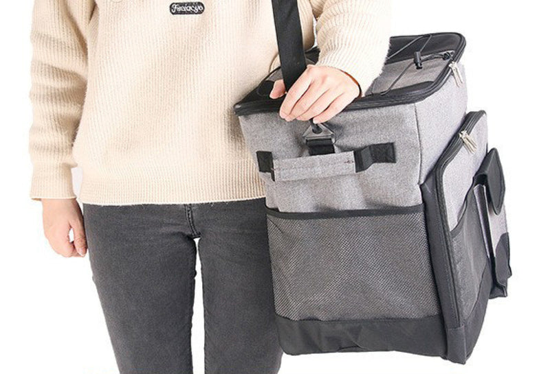 Cooler Picnic Bag Trolley Thermally Insulated - 36L - 60 cans - Grey - Drinks Food Cool Bag Rainproof - Outbackers