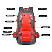 40L Waterproof Outdoor Hiking Backpack Camping Outdoor Trekking Bag(Blue) - Outbackers