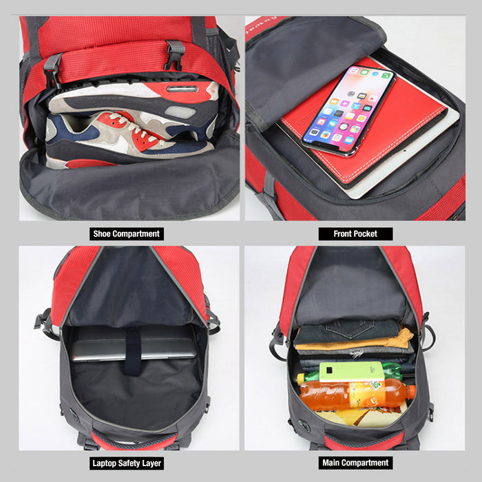 40L Waterproof Outdoor Hiking Backpack Camping Outdoor Trekking Bag(Blue) - Outbackers