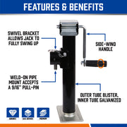 Trailer Caravan Canopy Jack Stand 2267kg 5000lbs Heavy Duty Solid Weld Bracket - Outbackers