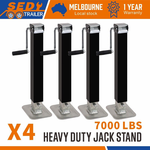 4x Trailer Caravan Canopy Jack Leg Stand Heavy Duty 3175KG 7000lbs Side Handle - Outbackers