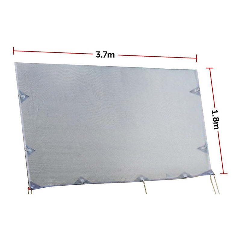 3.7m Caravan Privacy Screen Side Sunscreen Sun Shade for 13' Roll Out Awning - Outbackers
