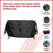 458 Litre Large Car Cargo Travel Rain Proof Roof Top Bag Storage Carrier Box - Outbackers
