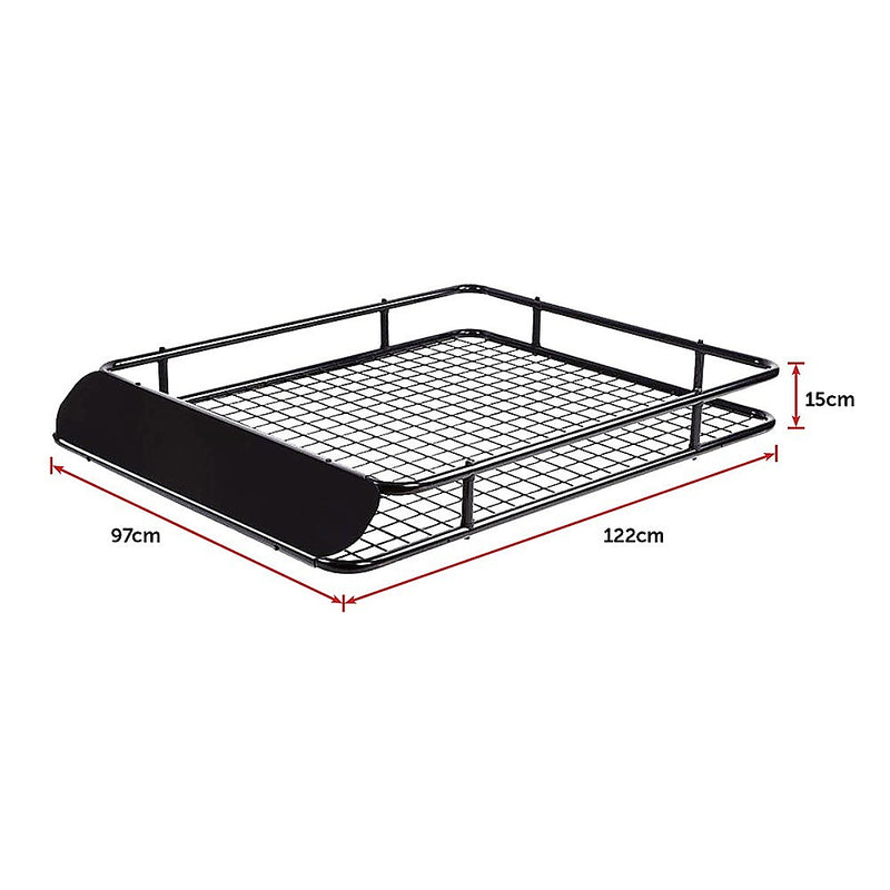 Universal Roof Rack Basket - Car Luggage Carrier Steel Cage Vehicle Cargo - Outbackers