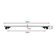 Universal Car Top Roof Rail Rack Cross Bar Aluminium Lockable 1350MM - Outbackers