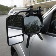 2x Towing Mirrors Pair Clip on Multi Fit Clamp On Towing Caravan 4X4 Trailer - Outbackers