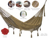 Outdoor undercover cotton Mayan Legacy hammock with hand crocheted tassels Queen Size Cedar - Outbackers