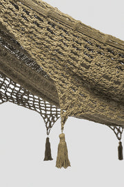 Outdoor undercover cotton Mayan Legacy hammock with hand crocheted tassels Queen Size Cedar - Outbackers