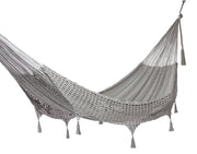 Outdoor undercover cotton Mayan Legacy hammock with hand crocheted tassels Queen Size Dream Sands - Outbackers