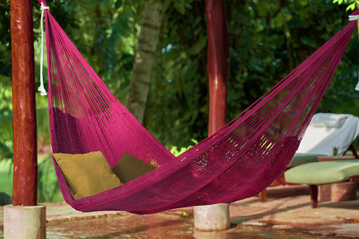 Outdoor undercover cotton Mayan Legacy hammock King size Mexican Pink - Outbackers