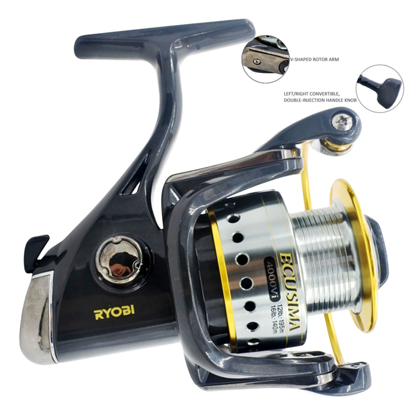 Ryobi Ecusima 2000 Spinning Reel, 5:1:1 Fast Retrieve 4+1 BB - Outbackers