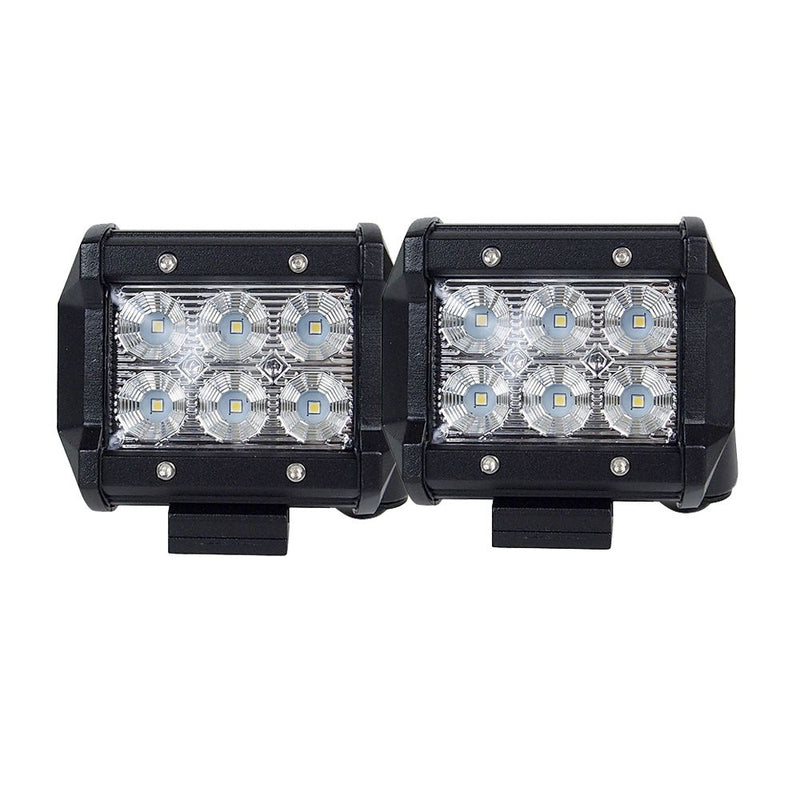 Pair 4inch CREE LED Work Light Bar Flood Beam Offroad Driving Lamp Reverse Fog - Outbackers