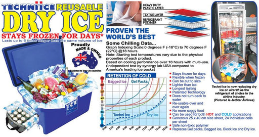 6 x Techni Ice Heavy Duty Reusable Dry Ice packs - Outbackers