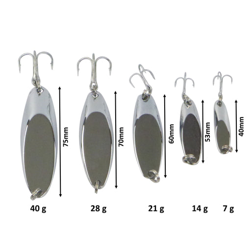 Finesse Chrome Kaster Jig, 28 Grams. Pack of 2 Jigs. - Outbackers