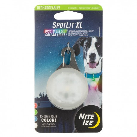 SPOTLIT XL RECHARGEABLE DISC-O SELECT COLLAR LIGHT - Outbackers