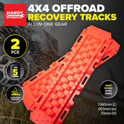 Handy Automotive 2PCE Recovery Tracks Double Edged Design Mud Sand 5 Ton Load - Outbackers