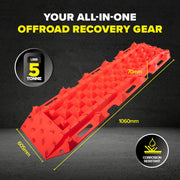 Handy Automotive 2PCE Recovery Tracks Double Edged Design Mud Sand 5 Ton Load - Outbackers