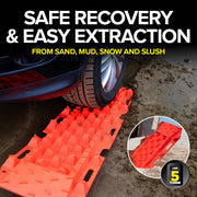 Handy Automotive 2PCE Recovery Tracks Double Edged Design Mud Sand 5 Ton Load - Outbackers